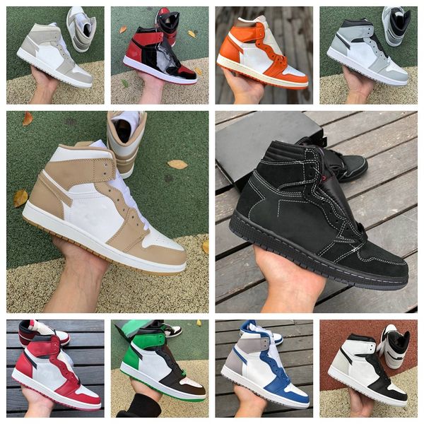

retro high 1 1s og basketball shoes mens women tan gum patent bred bleached coral denim skyline lost and found heirloom bio hack lucky green