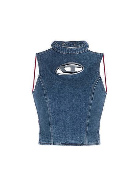 

camisoles tanks womens retro blue ultrathin denim vest summer semi high neck girl clubwear street clothes 230410, Black;white