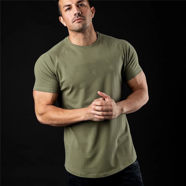 

men's t-shirts plain men's fashion t-shirt summer cotton short sleeve t-shirt fitness men's gym clothing leisure sports t-shi, White;black
