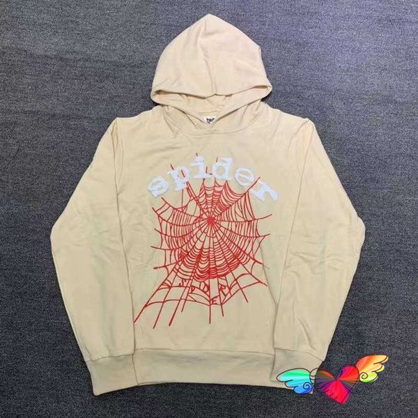 

men's hoodies fashion sp5der 555555 sweatshirts designer khaki young bandit spider hoodie 2023 men women 1 white foam print red hip hop, Black