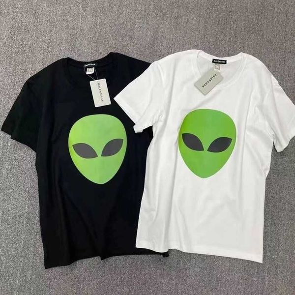 

2023 new designer womens t shirt high-end shirt alien pattern printed sleeve spring/summer 2023 t-shirt, White;black