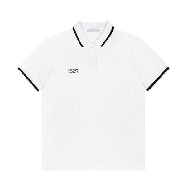 

designer summer women t shirt shirt high version trendy product luojia color-blocking encryption tonggang rib lovers loose casual polo for m, White;black