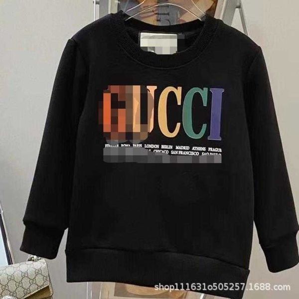 

womens designer t shirt tracksuit shirt trendy family guc bear autumn winter print round neck loose for male female lovers, Black