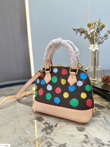 

women's crossbody bag designer's latest design dotted old flower shell bag fashion shoulder bag size 25cm