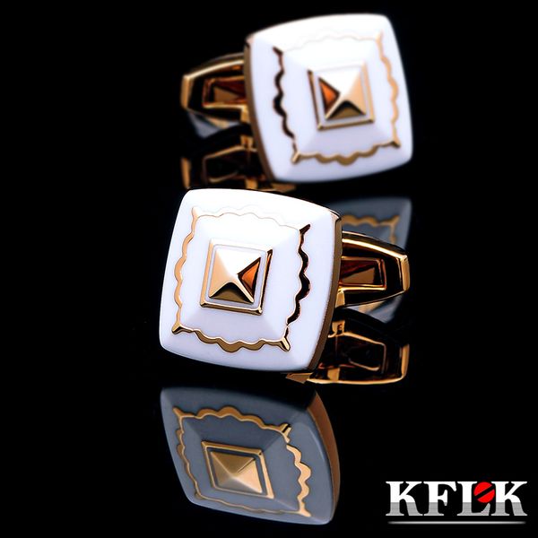 

cuff links kflk jewelry fashion french shirt cufflink for mens brand link button gold color wedding groom guests 230410, Silver
