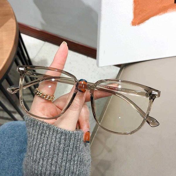 

transparent glasses retro square plain mens fashion anti blue light decoration