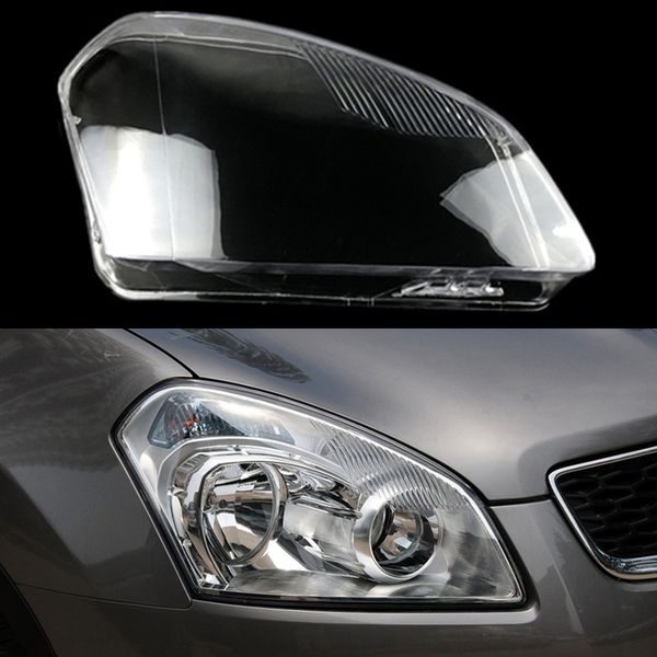 

car front headlamp glass lamp transparent lampshade shell headlight cover for nissan qashqai 2008~2015 auto light housing case