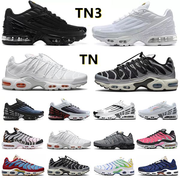 

sandal with box tn plus 3 mens running shoes sneakers triple white black iridescent graphy utility toggle black grey reflective metallic sil