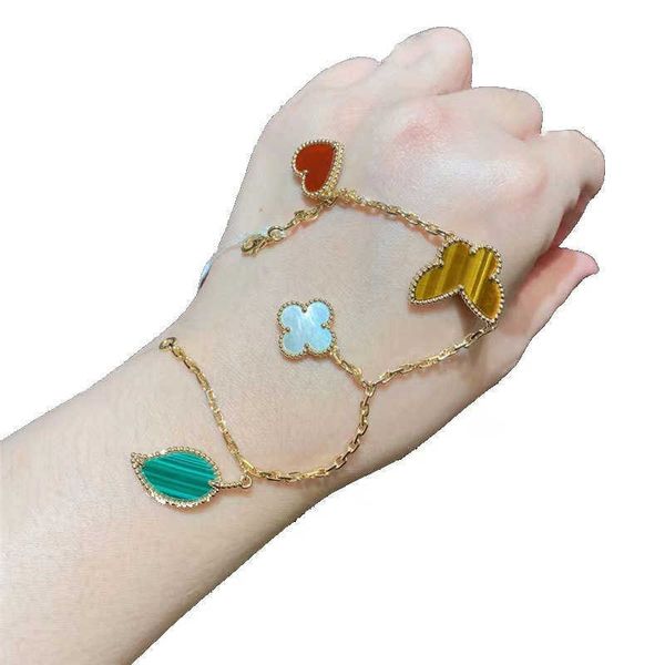 

lucky flower for women 925 silver plated 18k yellow rose gold love butterfly fashion random flowers jade pith fritillaria bracelet, Golden;silver