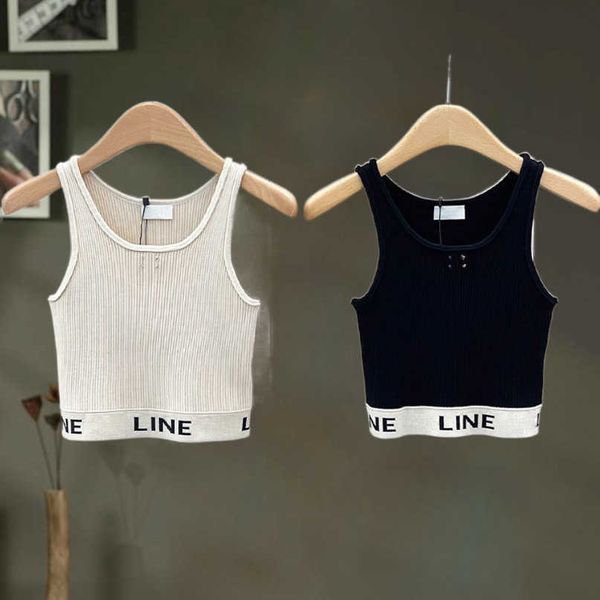 

designer new women t shirt korean summer 2023 letter shirt sleeveless tank, White