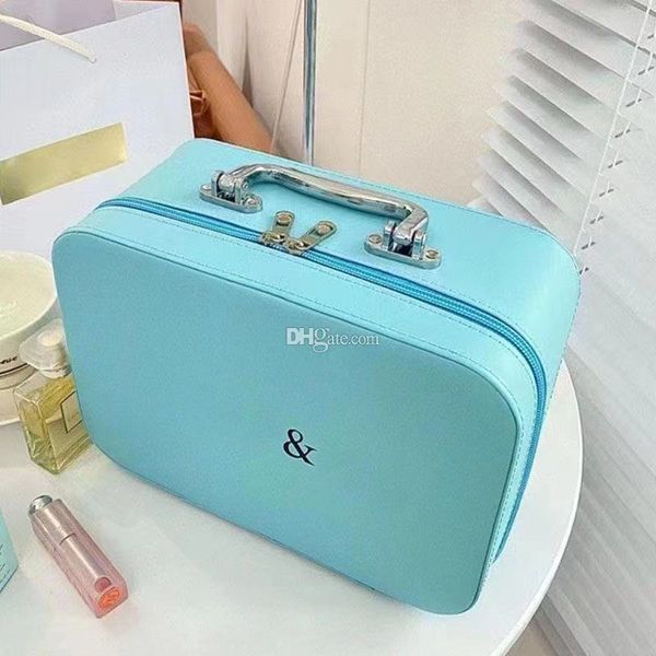 

designer trunk organizer blue bag women makeup cosmetic bags suitcase style handbag