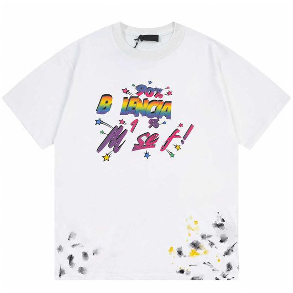

2023 new designer womens t shirt high-end shirt version summer front back color label relaxed sleeve t-shirt, White;black