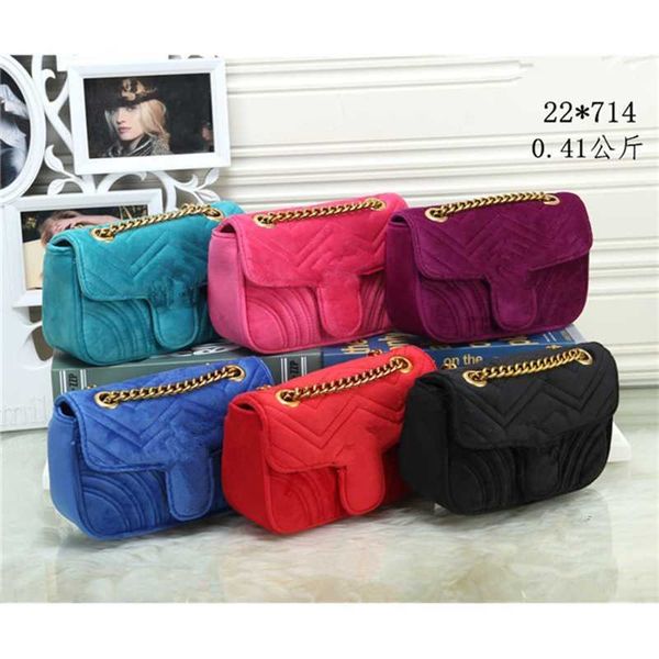 

new fashion women's single shoulder crossbody wavy chain cover velvet bag-7725r