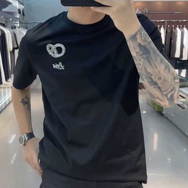 

2023 womens designer t shirt tracksuit shirt high version 23 label lw hand-painted graffiti print chest couple outfit sleeve, White;black