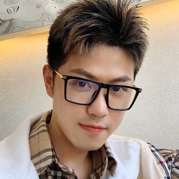 

mens casual business plain glasses fashion retro square frame korean anti blue