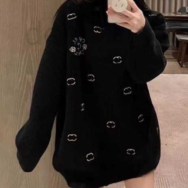 

women's sweaters designer womens cardigans sweater woman christmas polo knitting with letters fasion long sleeve warm in autumn and win, White;black