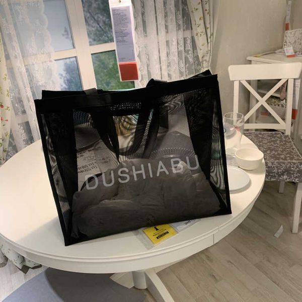 

beach bags cross body new korean is mesh transparent shopping women's fitness beach mommy bag super large capacity