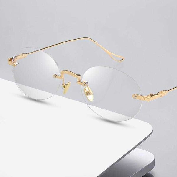 

personalized simple frameless glasses oval frame fashion and ultra light anti