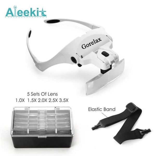 

magnifying glasses magnifying glasses headband magnifier led light lamp head loupe jeweler repair reading magnifier eye glasses optical glas