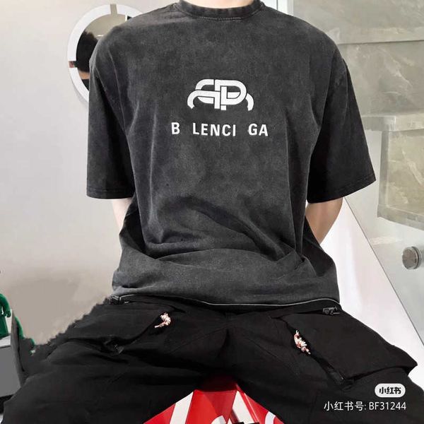 

designer summer women t shirt high edition classic basic lock print os loose fit sleeve t-shirt, White;black