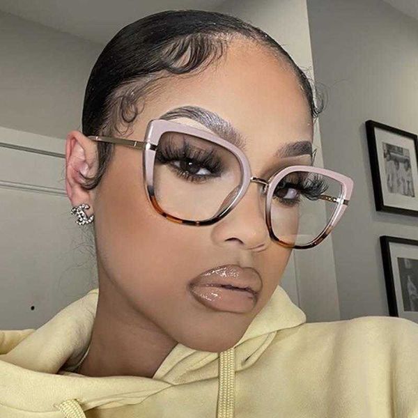 

ins large transparent frame plain glasses for bare face fashion simple tr metal