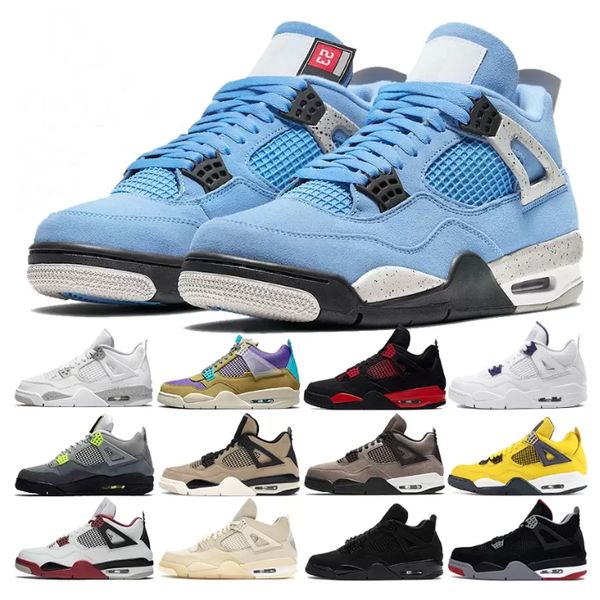 

jumpman 4 retro basketball shoes men women 4s og midnight navy violet ore military black cat red thunder university blue canvas mens trainer