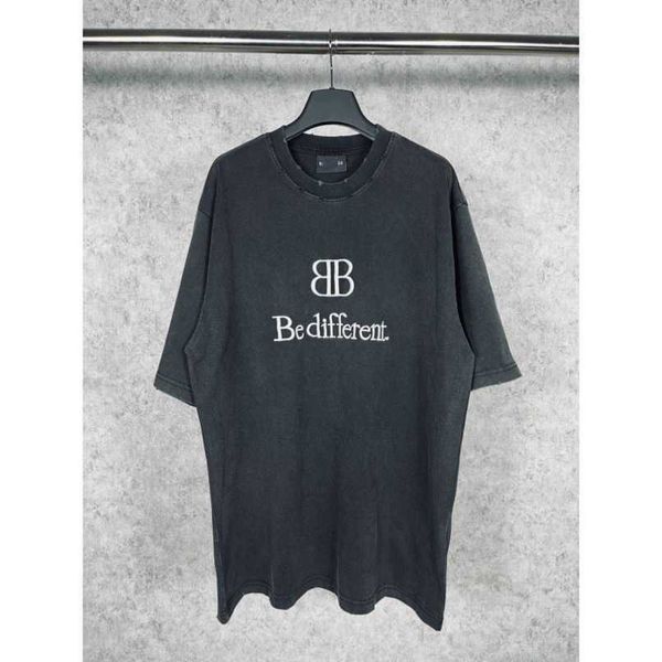 

designer summer women t shirt shirt high edition 23 summer badge embroidery wash loose sleeve t-shirt, White;black