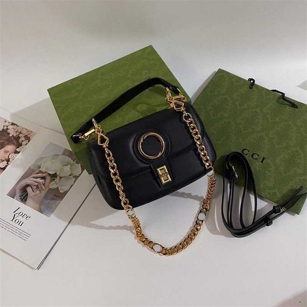 

2023 chain square fat boy lock yuanbao handheld crossbody shoulder bag 735101