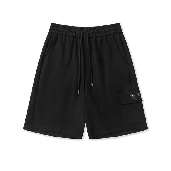 

2023 new women's tshirt shirt edition family summer thin triangle iron elevation street sports casual shorts capris, Black