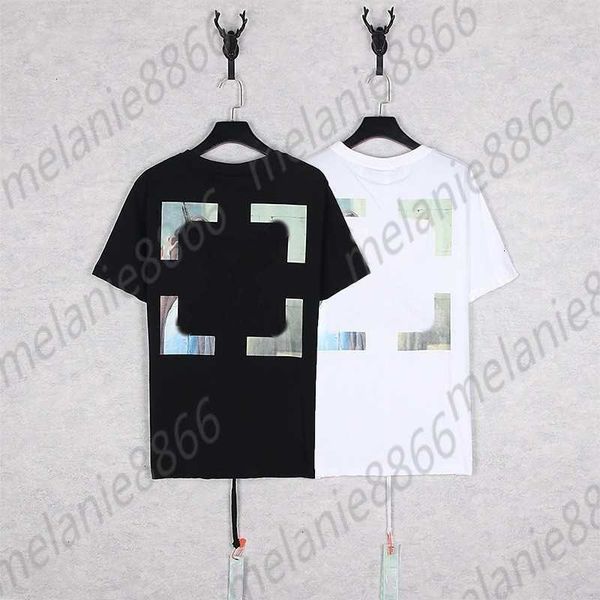 

autumn winter men's t-shirts 2023 new fashion br men and women's lovers wear kiss theme printed ow short sleeve t-shirt, White;black