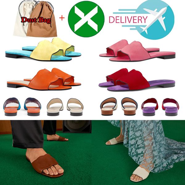 

quantity sandals solid womens designer slippers ladies cartoon orange white oran open toe slide genuine soft leather metal drill buckle retr, Black