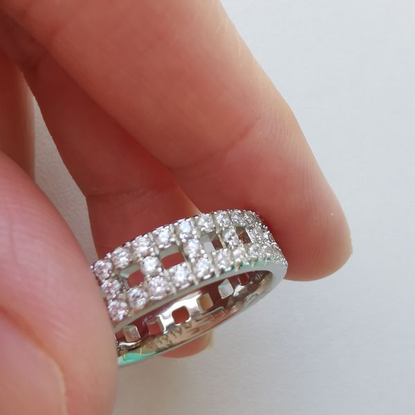 

fine silver 18k gold stones plating wide wedding engagement rings for women luxury hollowed out diamond size 7 8 9 men christmas party gifts