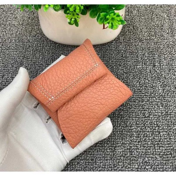 

love 2023 new head layer cowhide zero women wallet brand product half fold card bag leather key, Red;black