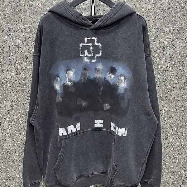 

2023 new women's tshirt shirt differentiating market trends edition autumn winter classic print hooded loose long sleeve, Black