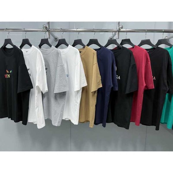 

2023 new designer womens t shirt high-end family high edition classic wheat ear loose sleeve t-shirt unisex, White;black