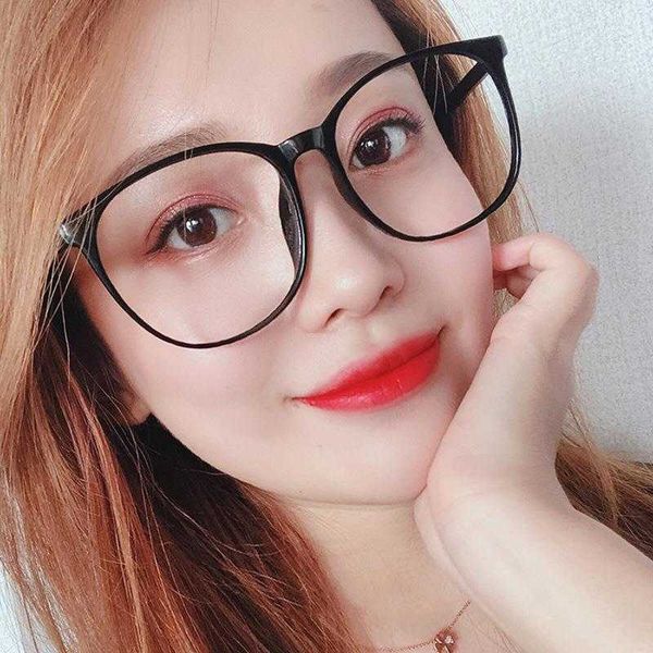 

fashion large frame anti blue ray glasses personality vintage round plain ins for