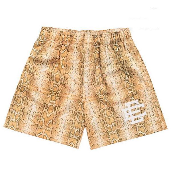 

eric emanuel ee basic shorts men women casual shorts sports fitness workout basketball shorts summer gym snake skin mesh shorts, White;black