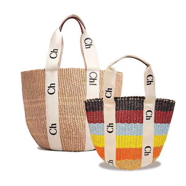 

straw raffia woody tote bucket beach bag weave womens mens fashion clutch bags luxury designers wallet purse handbag crossbody large capacit