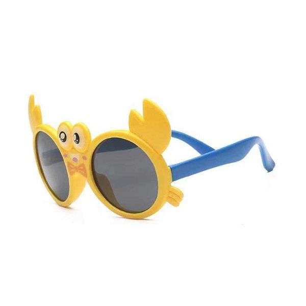 

polarized kids sunglasses baby cartoon crab silicone childrens fashion trendy, Blue