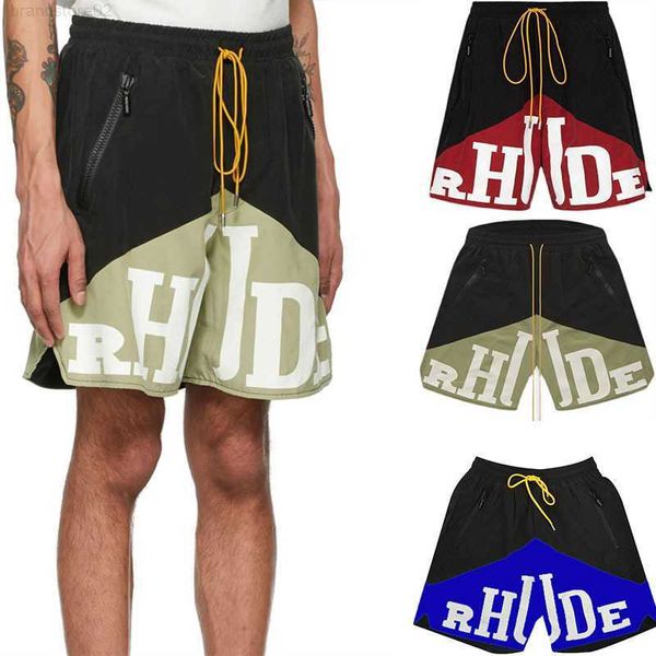 

men's shorts designer rhude short summer swim causal length hip hop high street sports pants beach pants us sizes to 2xl, White;black