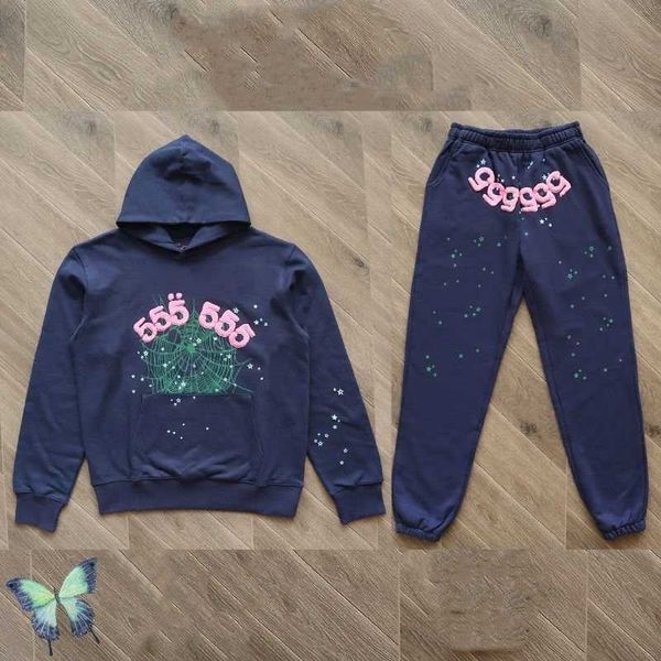 

Men's Hoodies Fashion Sp5der 555555 Sweatshirts designer Women Set Foam Print Spider Web Young Bandit Hooded Suit