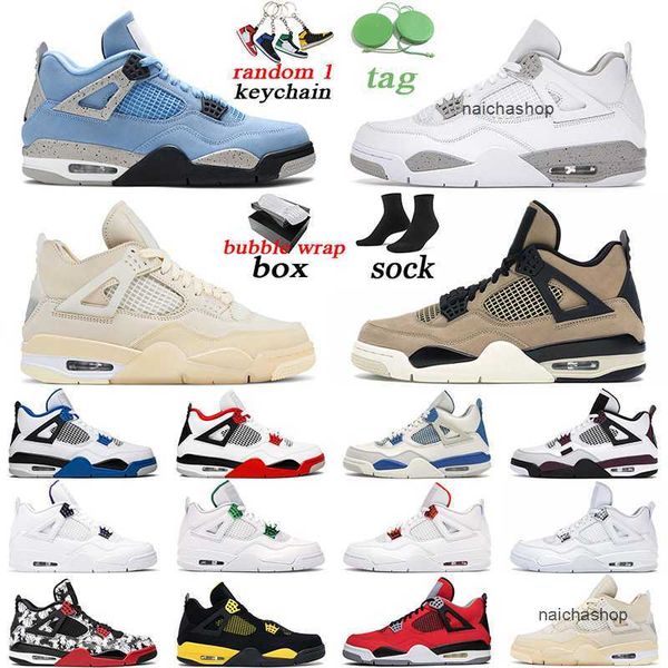 

jorden jordon with original box 4 mushroom men women basketball shoes 4s university blue fire red black cat white oreo mens trainer sports s