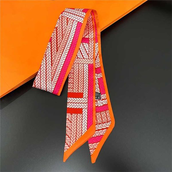 

handbag silk scarf p matching concave neckband hair band ribbon binding bag narrow strip small high-end, Black;purple