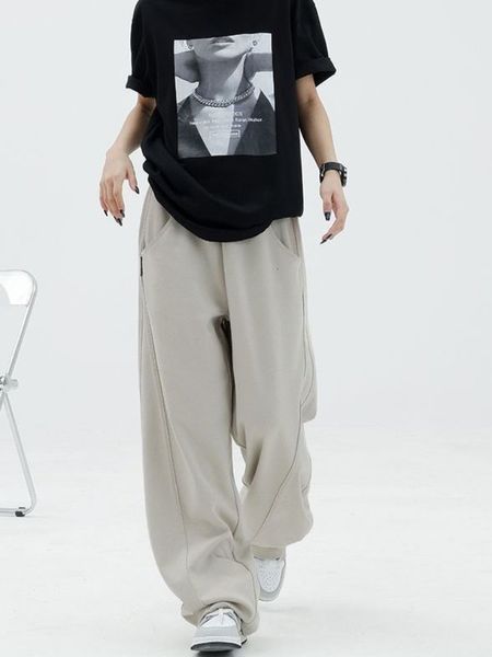 

women's pants s houzhou women sweatpants solid baggy casual tracksuit streetwear jogger outfit female fashion sports trousers high wais, Black;white