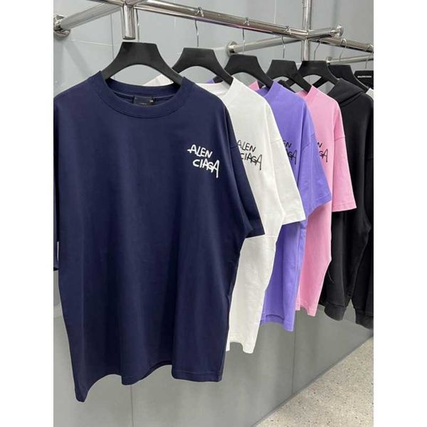 

womens designer t shirt shirt high version family 21ss front back initials printed sleeve loose fitting t-shirt, White;black