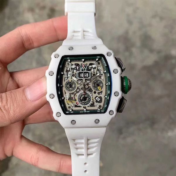 

milles luxury watches business richa leisure ceramic mens fully automatic mechanical multifunctional atmosphere sports fashion personality t, Slivery;black