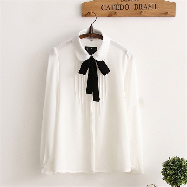 

women's blouses shirts sweet girl spring autumn korean fashion women's work dress uniforms white shirts prep girls' office wo