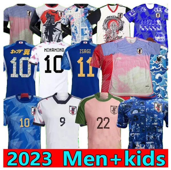

23 24 japan soccer jerseys minamino tsubasa 2022 2023 world cup atom japanese football shirt dragon ball bushido special edition honda kagaw, Black;yellow