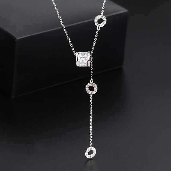 

difeng 999 sterling silver small manyao tassel necklace female ins minority design roman digital collarbone chain fashion neck chain