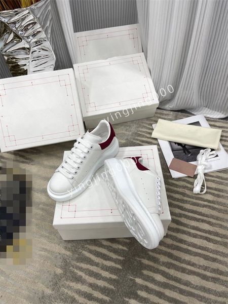 

2023brand women sneakers low womens casual walking designer woman shoe leather lace up men fashion platform, Black